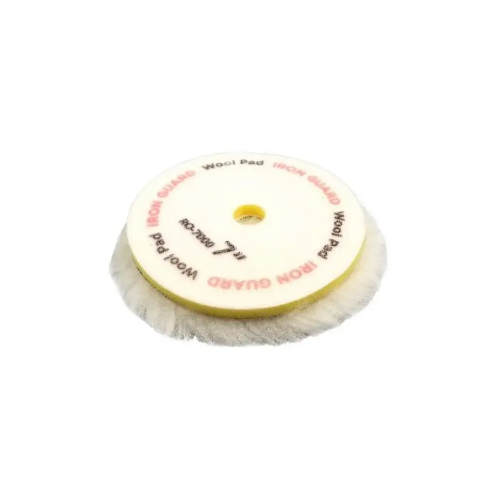 Auto Bright White 7" Polishing Wool with Hole Colored Writing